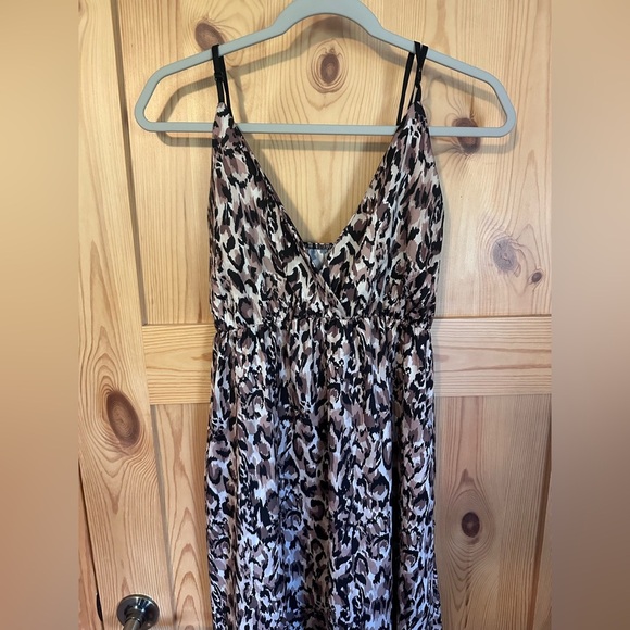Sleeveless V-Neck Maxi Sundress Leopard Print Made in Italy Pretty Wind Size 18 - Picture 4 of 5
